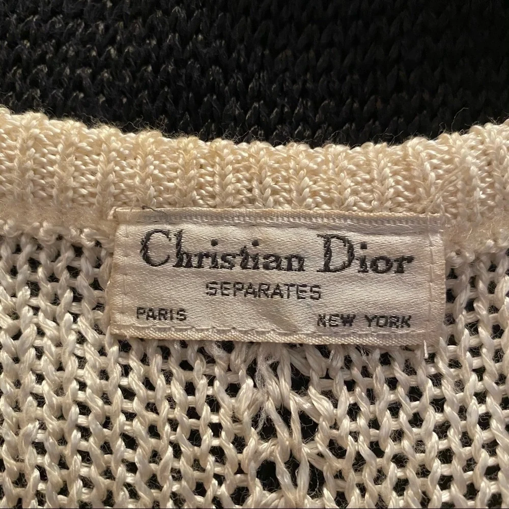 Christian Dior Vintage Cap Sleeve Knit Top Sweater - Picture 8 of 13
